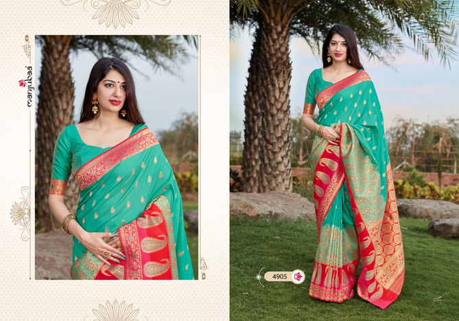 Manjubaa Mohak Heavy Festive Wear Designer Banarasi Soft Silk Saree Collection